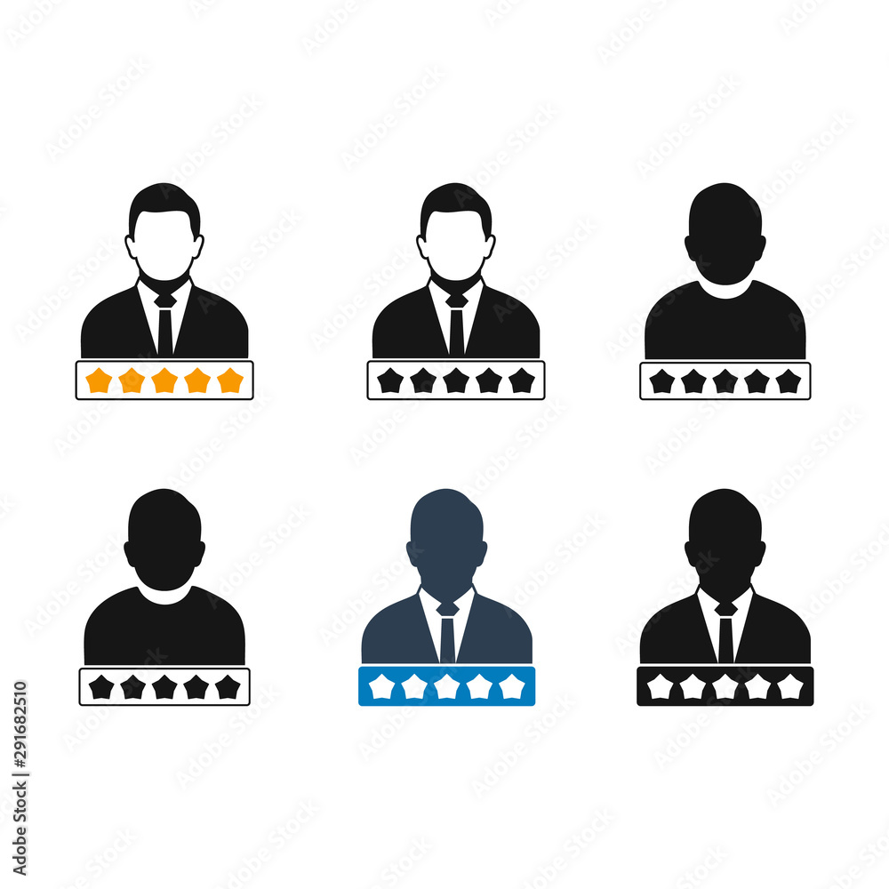 User Review Icon Set. Flat style vector EPS. User Review Icon Set. Flat style vector EPS.