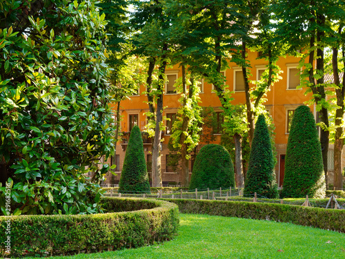 green park in a castle in the city of Mantova, Italy
