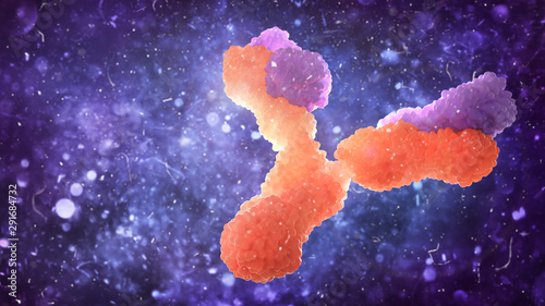 Immunity. Antibody on a blurred background. 3d Illustration photo