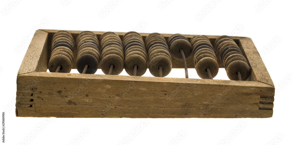 Old wooden abacus isolated on white background Old wooden abacus isolated on white background