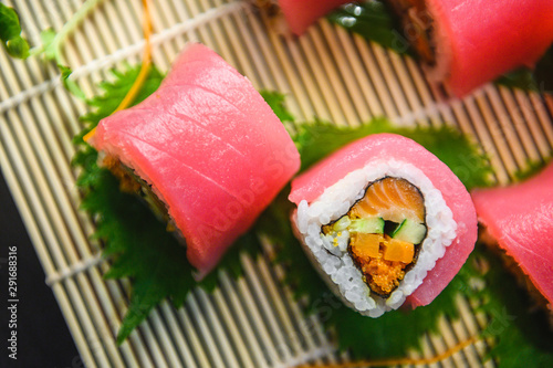 maguro sushi roll Japanese food, fresh tuna menu Japanese food cuisine
