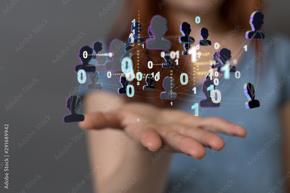 conceptual image with social connection conceptual image with social connection