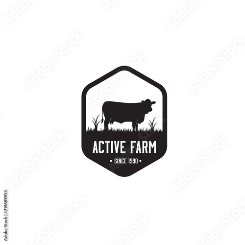 Black farm logo template
