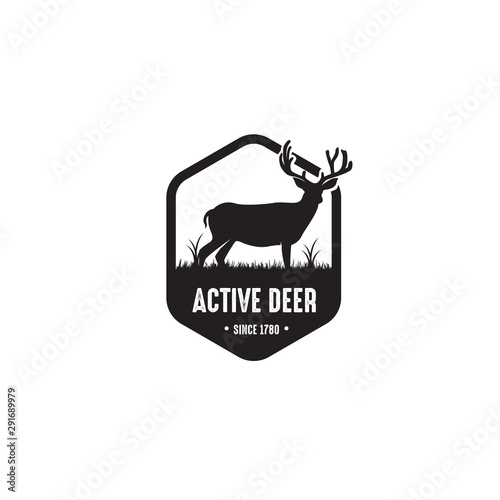 Deer badge logo design