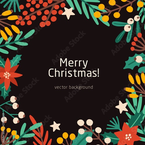 Merry christmas social media banner vector template