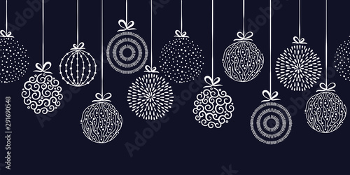 Elegant Christmas baubles seamless pattern, hand drawn balls - great for textiles, wallpapers, invitations, banners - vector surface design photo