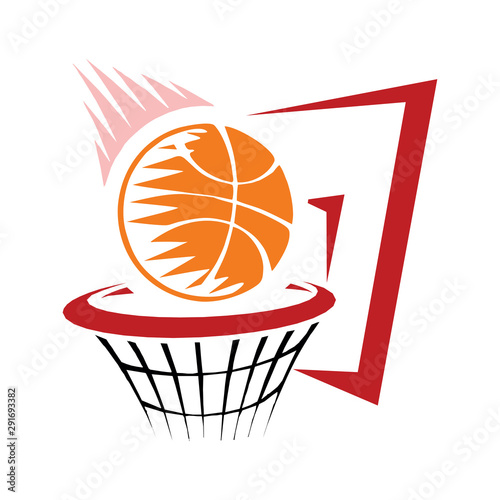 Basketball grunge cartoon on white background