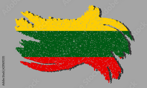 Lithuania grunge flag  Lithuania flag with shadow on isolated background  vector illustration