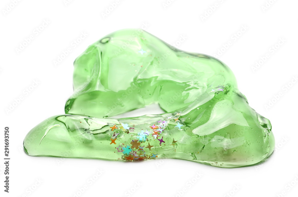 Green sleaze, slime puddle isolated on white background Green sleaze, slime puddle isolated on white background