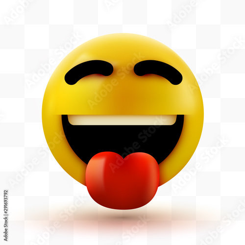 Emoji 3d smiling face with stuck-out tongue.