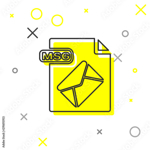 Grey line MSG file document. Download msg button icon isolated on white background. MSG file symbol. Vector Illustration