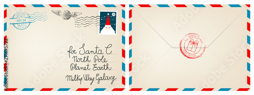 Canvas Print Dear santa claus mail envelope