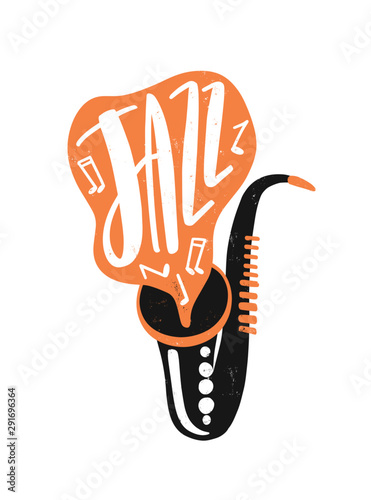 Jazz hand drawn vector lettering