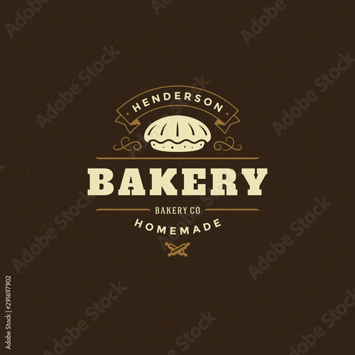 Bakery badge or label retro vector illustration.