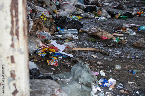 Close up of huge pile of municipal waste