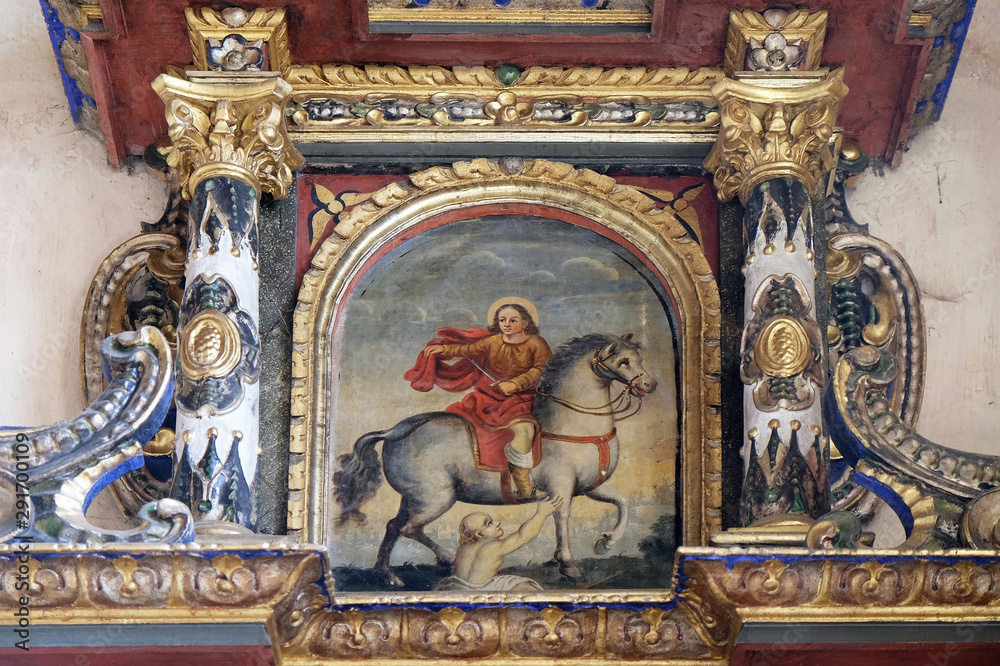 Saint Martin altarpiece in the Church of Saint Michael in Vugrovec, Croatia