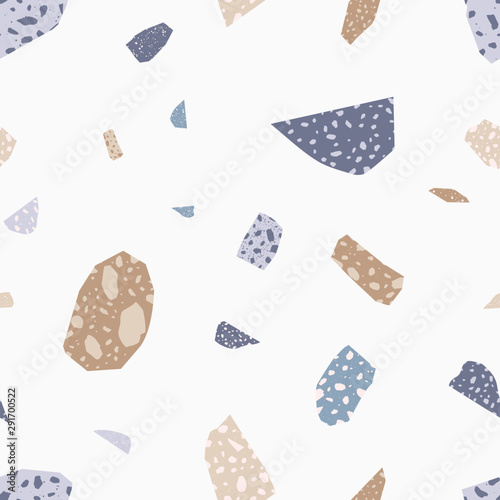 Italian terrazzo flat vector seamless pattern