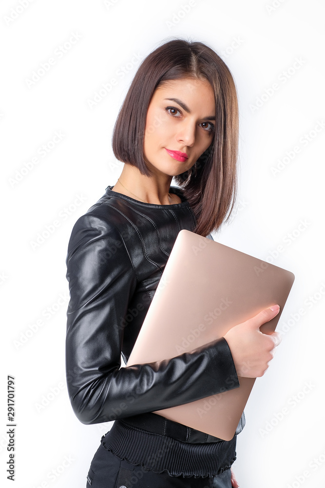 Obraz premium girl office worker white background