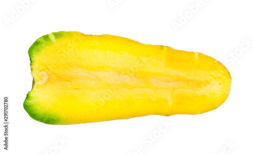 sliced ripe organic uzbek yellow carrot isolated photo