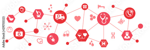 Medical concept background. Set of medecine and health flat icons. Collection health care medical sign icons – for stock