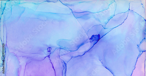 Abstract subtle light sky blue alcohol ink background. Flow liquid watercolor paint splash texture effect illustration for modern card design, creative banners, ethereal graphic design