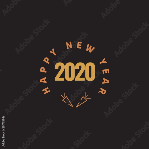 Happy new year 2020 design template. Design for calendar  greeting cards or print.