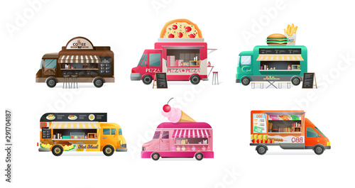 Street van, fast machine transport products food,