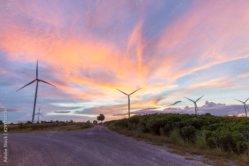 wind turbine power generator silhouette at sunset wind turbine power generator silhouette at sunset