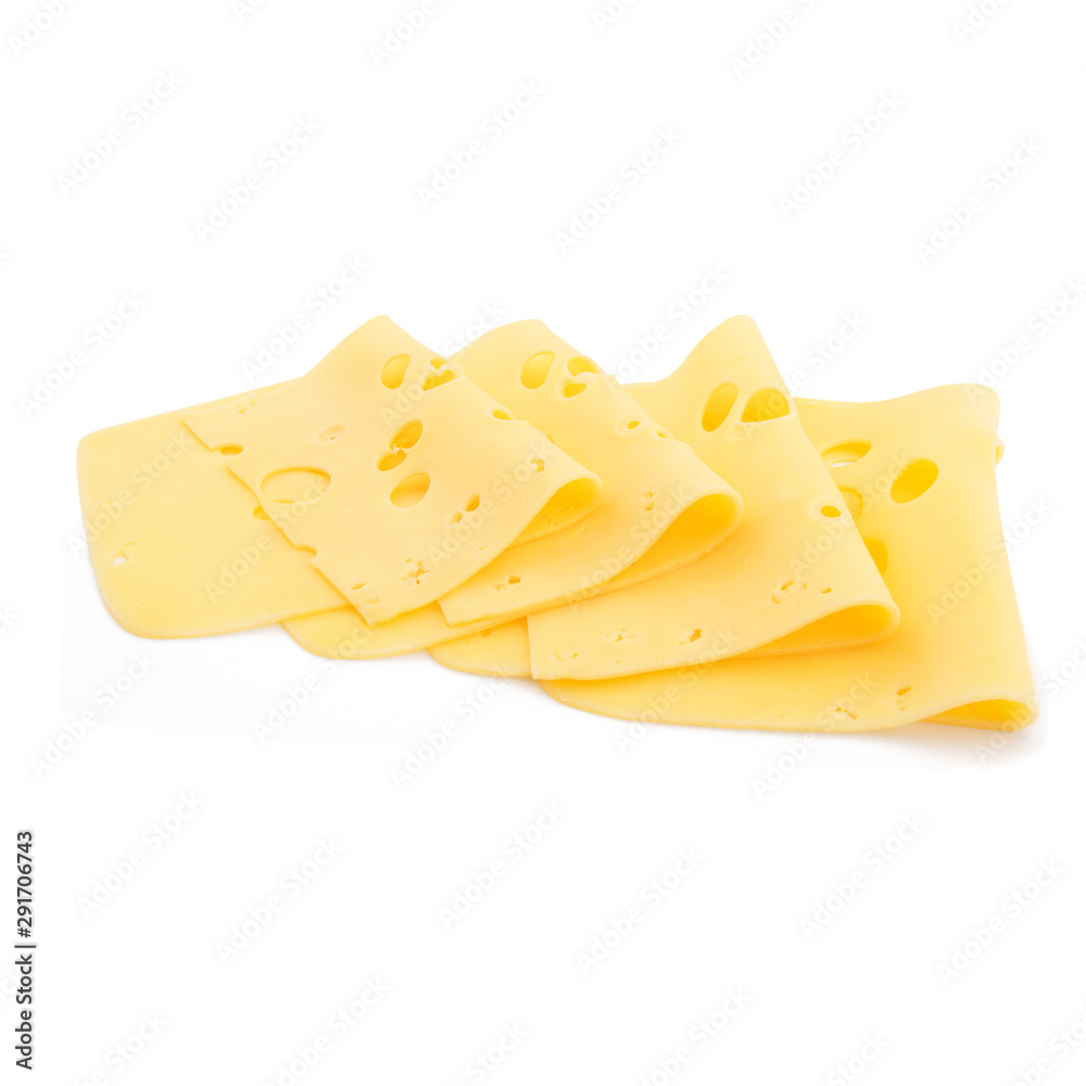 Yellow cheese slice isolated on a white background. Yellow cheese slice isolated on a white background.
