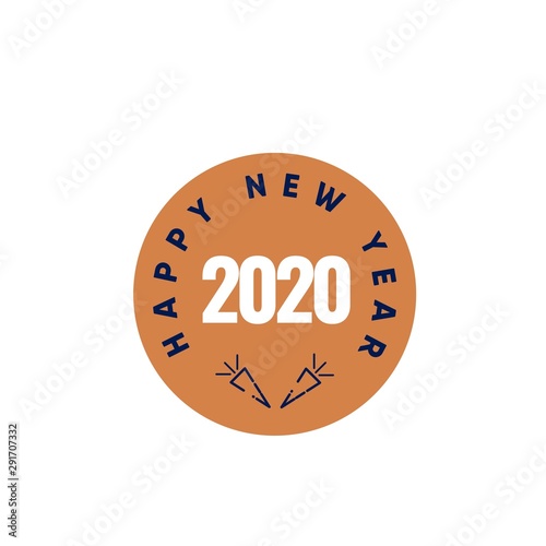 Happy new year 2020 design template. Design for calendar, greeting cards or print.