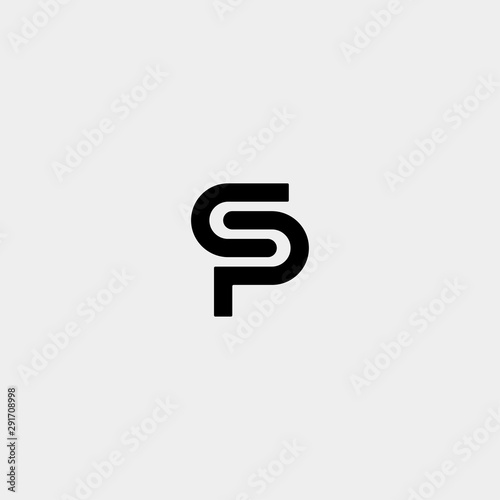 Letter SP PS S P Logo Design Simple Vector