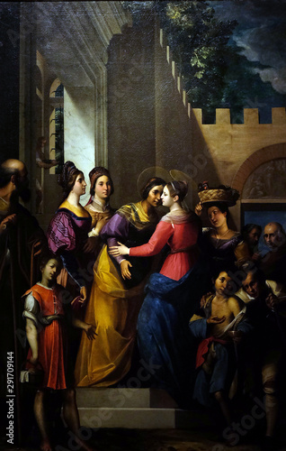 Altarpiece depicting Visitation of the Virgin Mary, work by Jacopo Ligozzi in Cathedral of St.Martin in Lucca, Italy