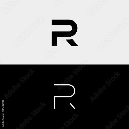 Letter R P RP PR Logo Design Simple Vector