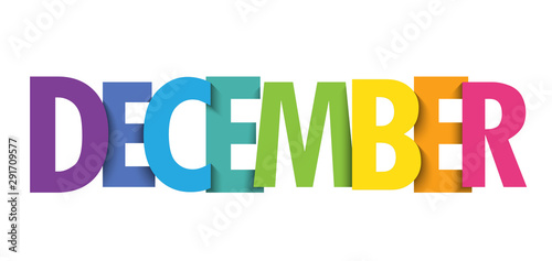 DECEMBER colorful vector typography banner