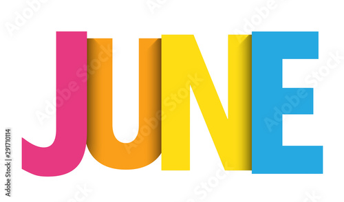 JUNE colorful vector typography banner