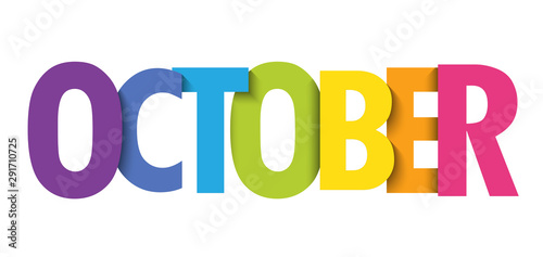 OCTOBER colorful vector typography banner