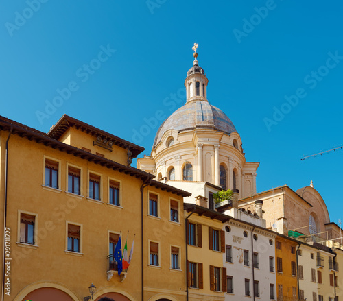 Mantova, ITALY - AUGUST 10, 2019: Historic buildings on Piazza Sordello
