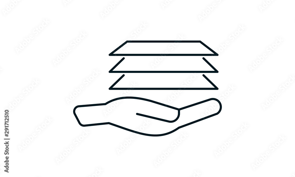 Hand holding file icon for document management