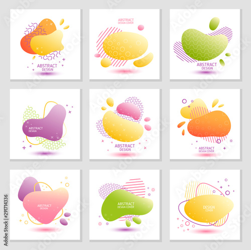 Canvas-taulu Set of square shapes backgrounds. Vector illustration.
