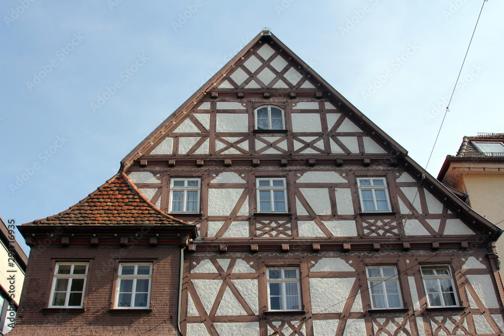 Half-timbered old house in Aalen, Germany 
