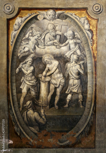 The flagellation of the Christ, by Parmigianino in the Basilica of Santa Maria della Steccata, Parma, Italy © zatletic
