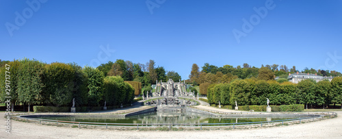 Panoramic view of the Grande Cascade Pond in the Parc de Saint-Cloud near Paris - France.