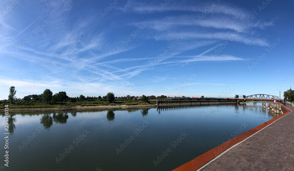 Fototapeta premium Panorama from the IJssel river in Zutphen
