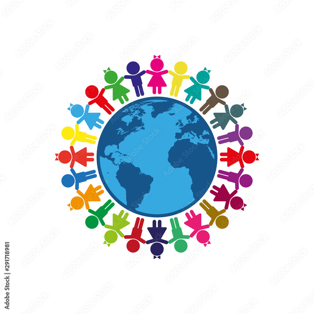 Children on earth. Simple vector illustration Children on earth. Simple vector illustration