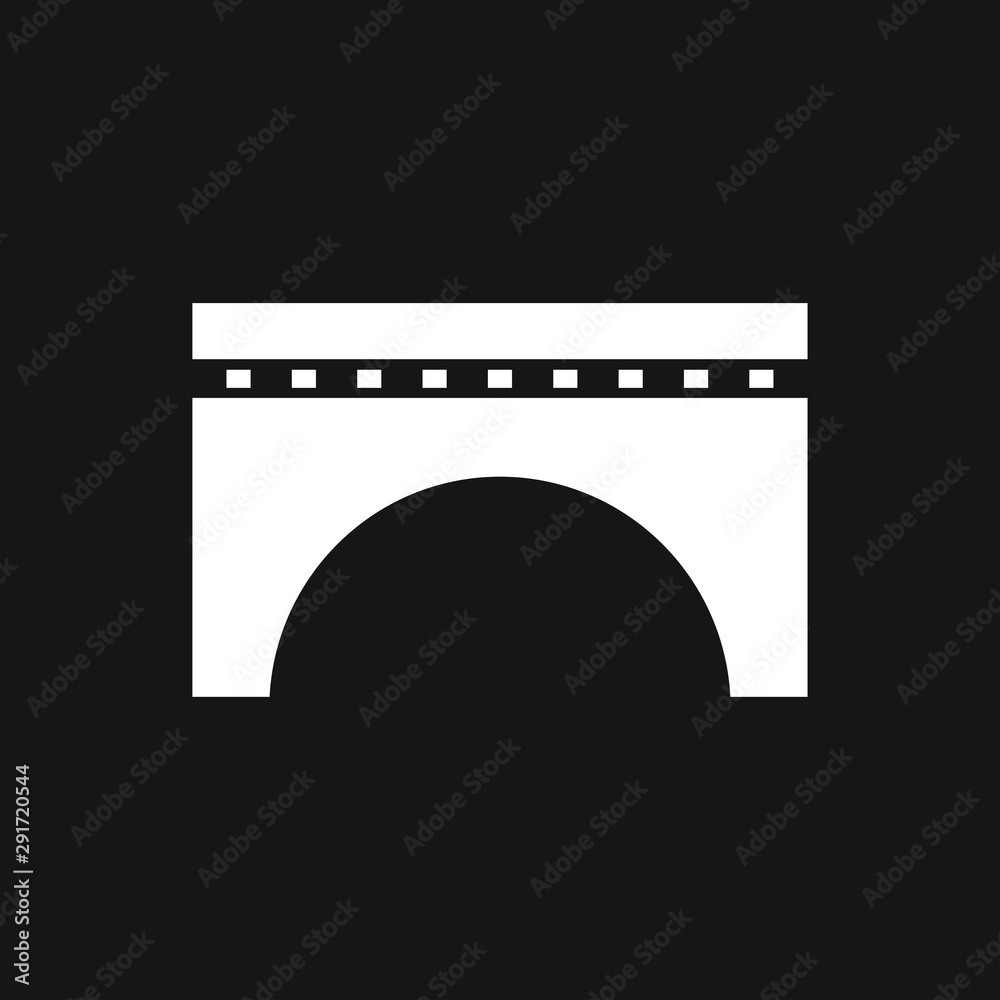 Bridge icon in flat style. Road business concept.