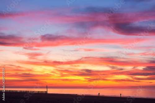 summer 2019 sunset in Cadzand