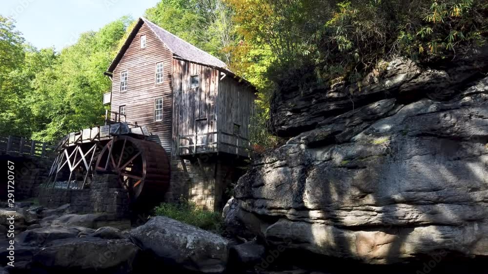 Camera panning with closeup of Grist Mill in Babcock State Park in West Virginia. Camera panning with closeup of Grist Mill in Babcock State Park in West Virginia.