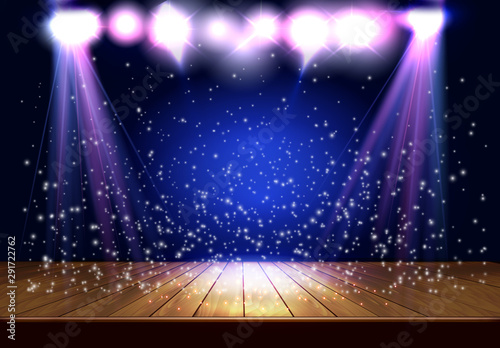Background in Show. Transparent Spotlight. Scene Illumination. Vector illustration