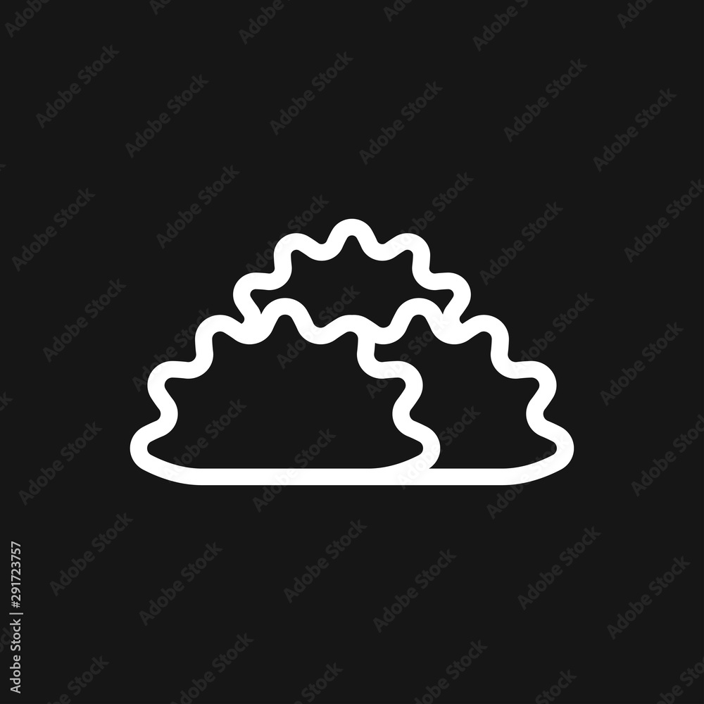 Bushes icon, vector silhouette isolated on backgorund. Bushes icon, vector silhouette isolated on backgorund.