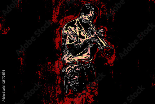 the jazz trumpet player in the flames